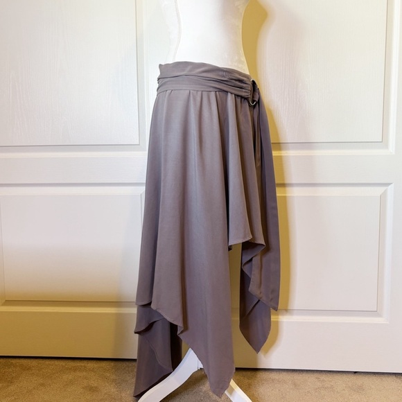 Free People Madison Asymmetrical Grey Ring Skirt NWT Women’s 6 - Picture 7 of 12